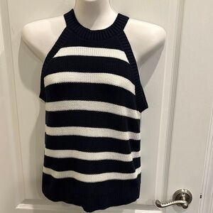 Old Navy Navy and White Striped Halter Tank Size M